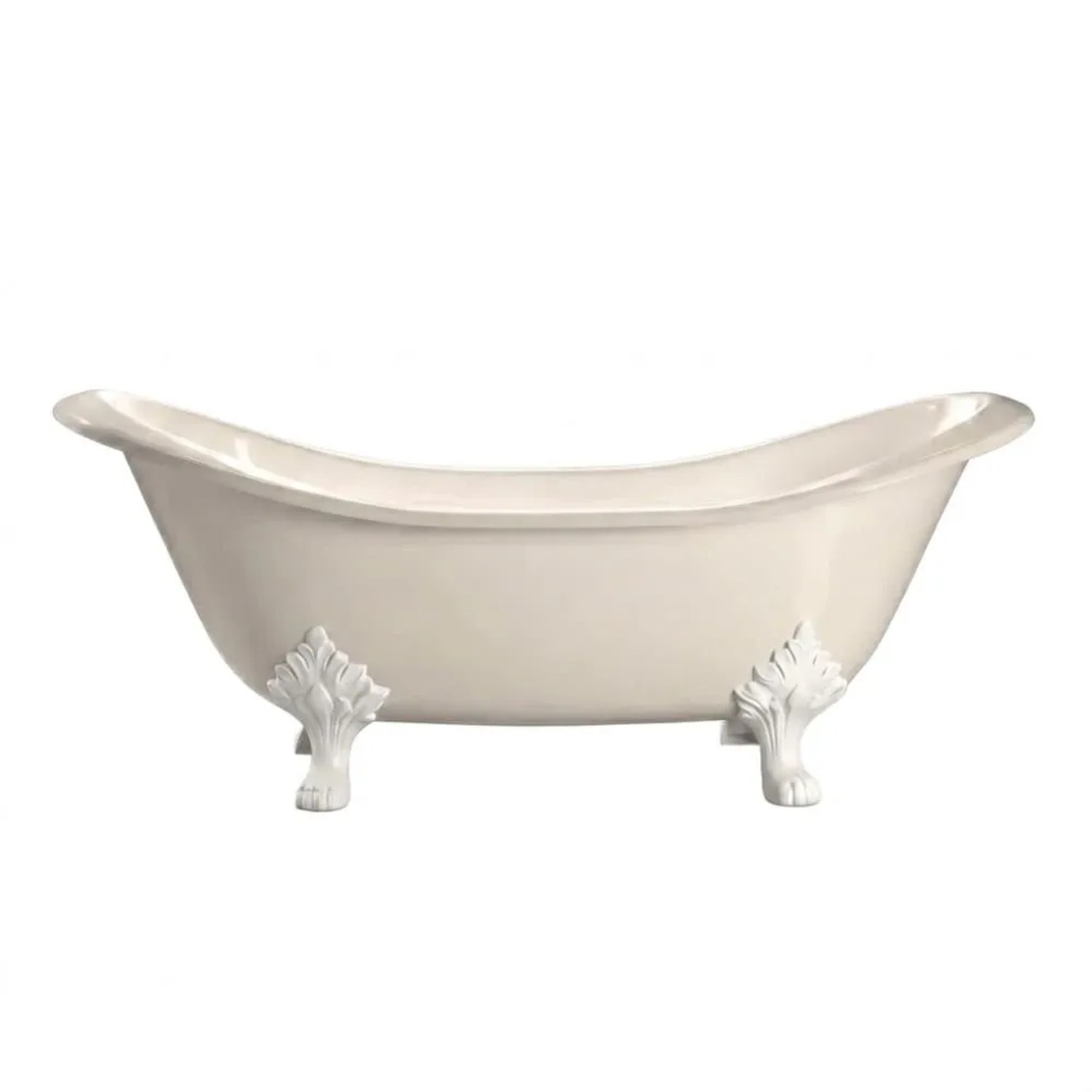 Rogier & Mothes Freistehende Gusseisen Badewanne Kingston Weiß Füße Weiss 182cm x 78cm