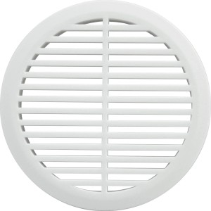 Weißes, rundes Marley Möbelgitter, Ø 45 mm, für Lüftung in Möbeln.