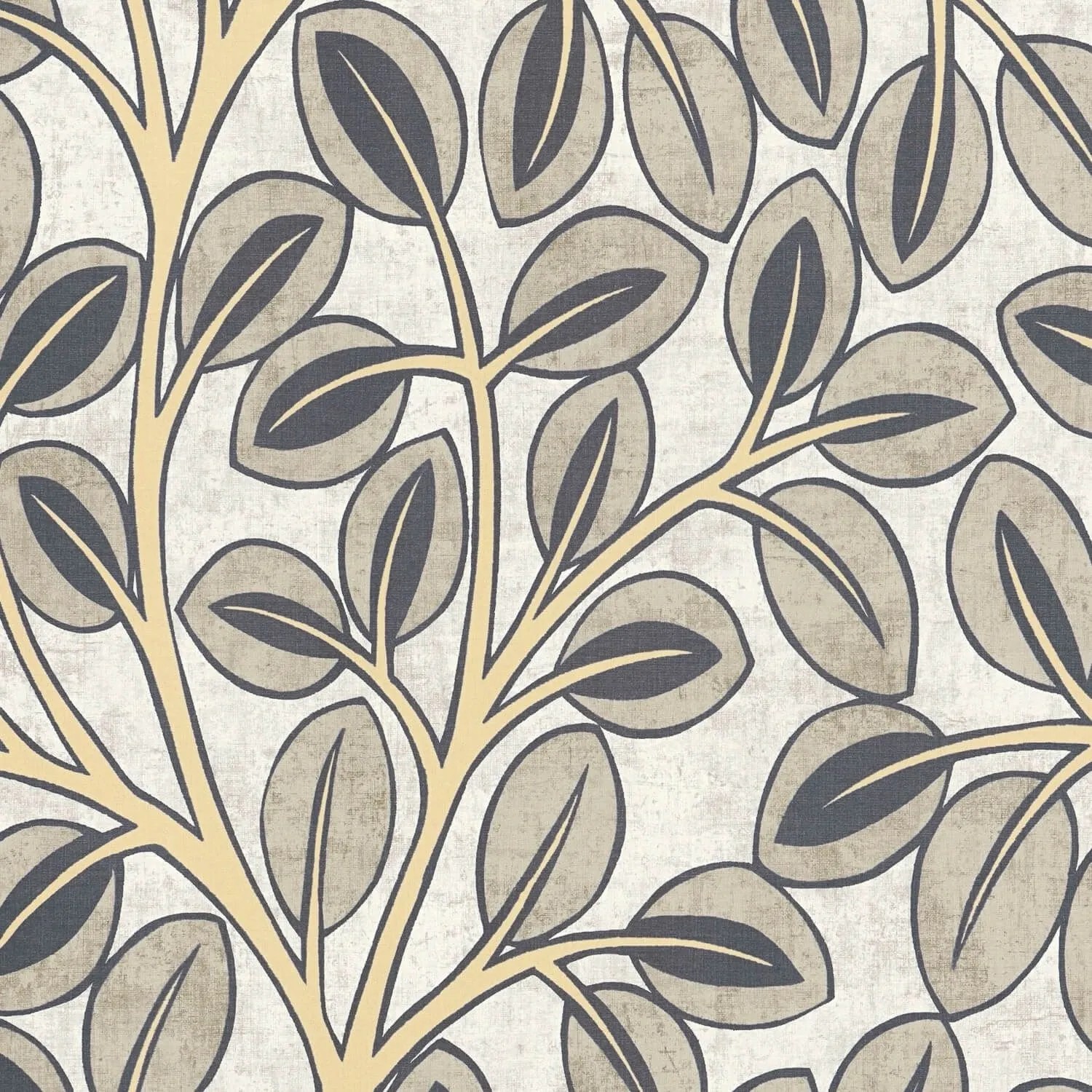PROFHOME 791503-GU Landhaus Tapete Floral Grau Gelb Beige Grau-Weiß 0,53 m x 10,05 m 5,33 m2