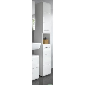Inn.Furn Badezimmer Hochschrank in Weiß Hochglanz 30 x 185 cm Livia