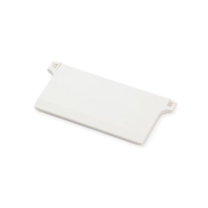 Weiße Beschwerungsplatte für 89 mm Lamellenvorhänge von Avosdim.