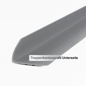 Graues KARAT Stufenkantenprofil Michigan, Treppenkantenprofil, Unterseite.