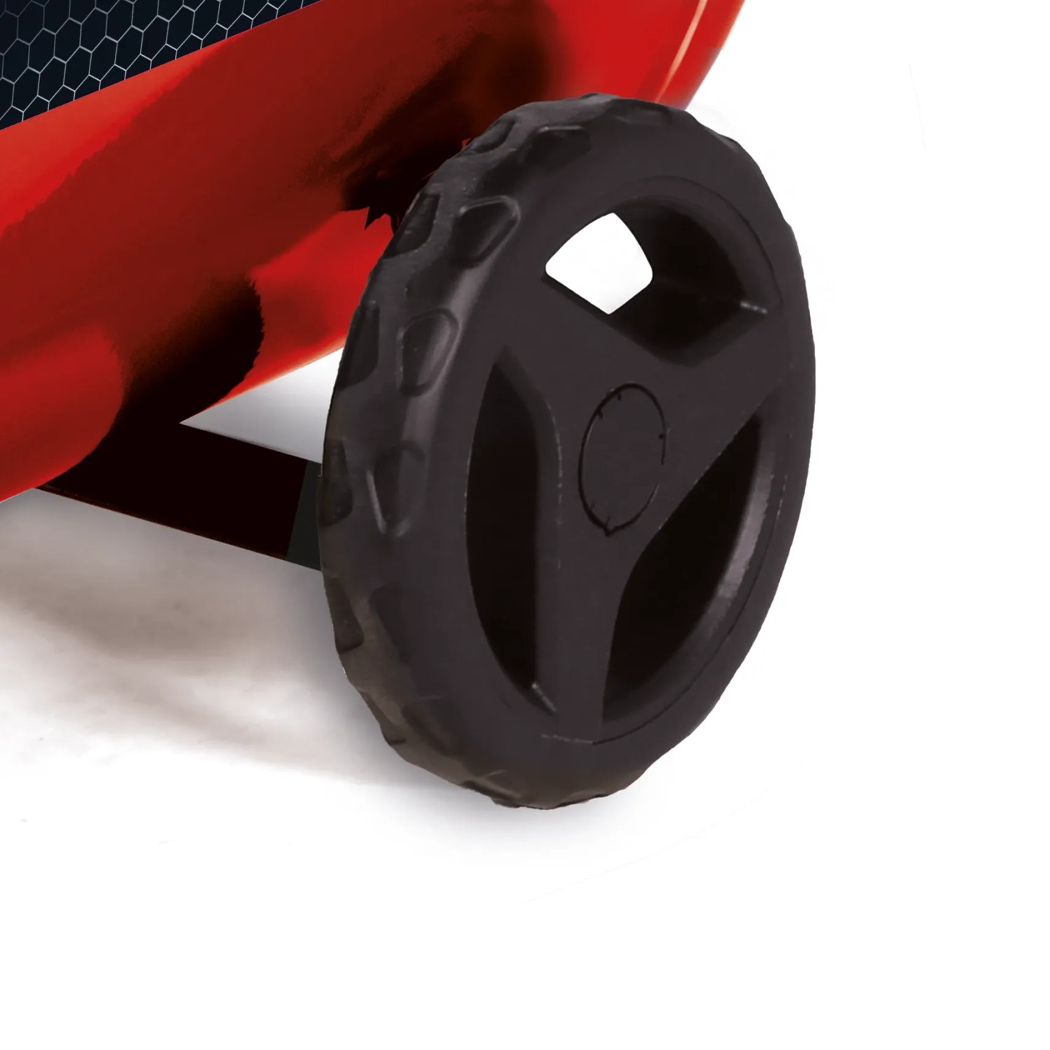 Detailaufnahme: Rad des Einhell Kompressor TC-AC 420/50/10 V. Mobiler Druckluftkompressor.