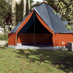 vidaXL Tipi-Familienzelt 10 Personen Grau und Orange Wasserdicht 94596