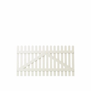 Weißes Einzeltor im Retro-Design aus Nadelholz, 150x80 cm, für den Gartenzaun.