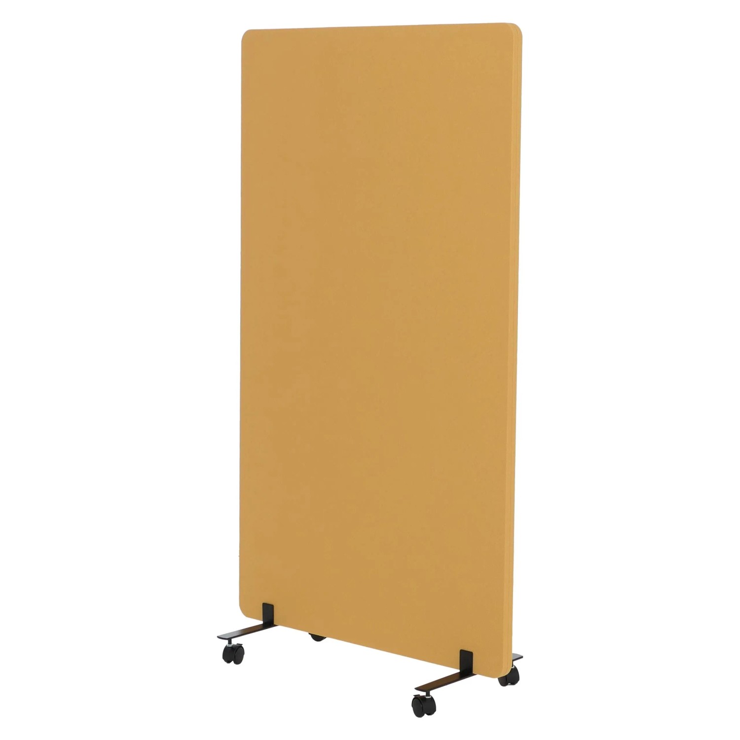 MCW Akustik-Trennwand G77 Doppelwandig Rollbar Textil 147x80cm Gelb