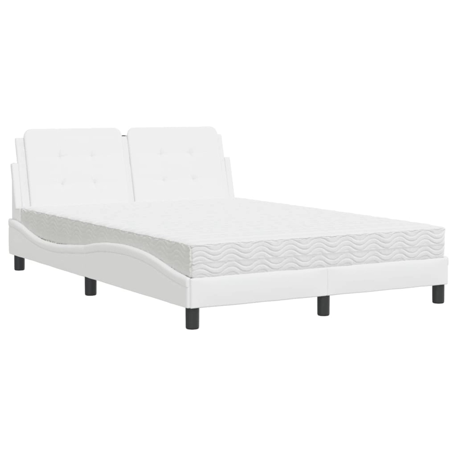 vidaXL Bettgestell ohne Matratze Zadar Weiß 140x200 cm Kunstleder 3208867 günstig online kaufen