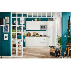 pino Küchenzeile 240 cm Weiß Anschlag rechts 1 Geräteschrank