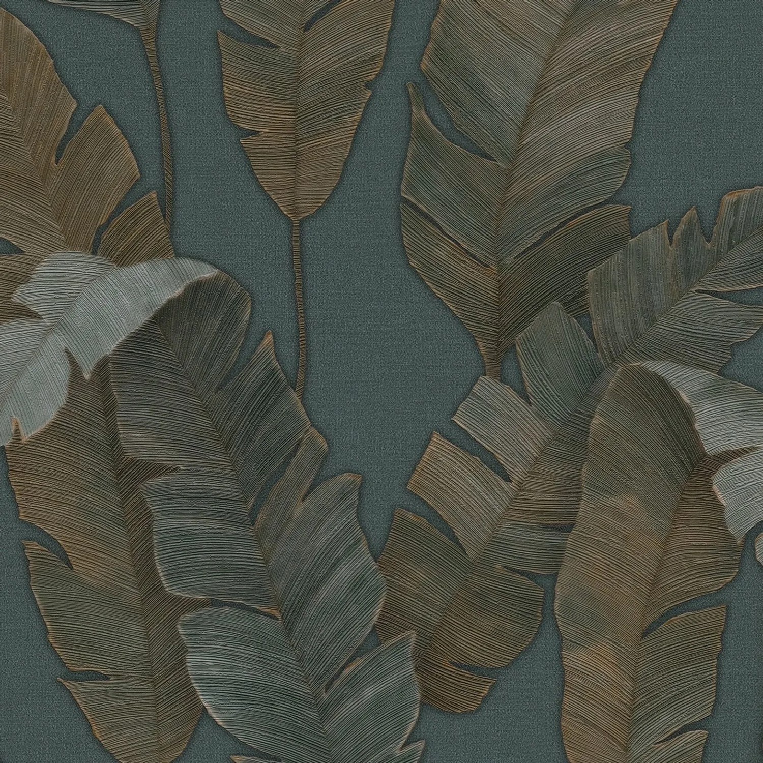 Thumbnail - AS-Creation Vliestapete Palmenblätter Vorgeleimt 10,05 m x 0,53 m Petrol FSC®