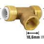 Steck-T-Stück 45 mm aus Messing für Rohrverbindungen in Heizungs- und Trinkwasseranlagen.