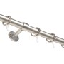 Mydeco Gardinenstange Komplettset, ausziehbar, Edelstahl-Optik, 160-280cm.
