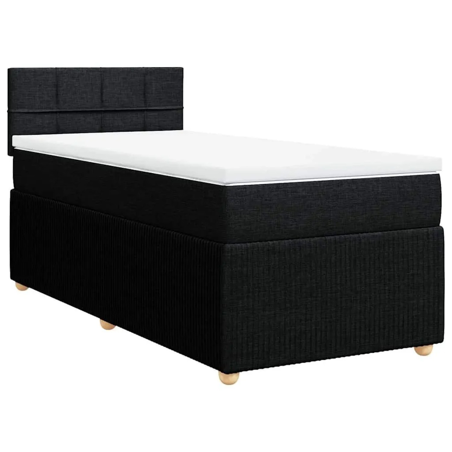 vidaXL Boxspringbett mit Matratze Schwarz 90x200 cm Stoff 3287341 günstig online kaufen