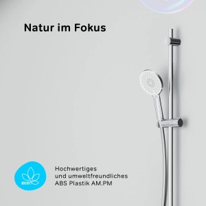 AM.PM X-Joy Duschset mit Handbrause, Duschsäule und Kopf in Chrom.
