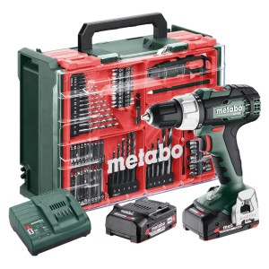 Metabo Akku-Schlagbohrmaschine SB 18 L Set mit Werkzeugkoffer, Akkus und Ladegerät.