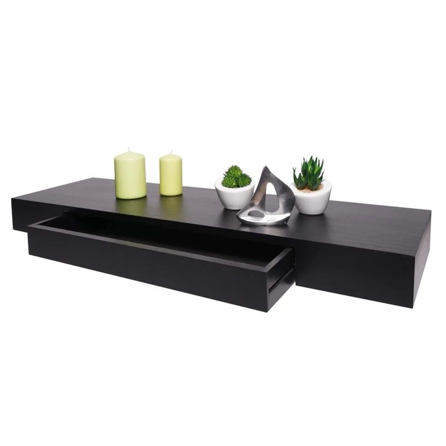 MCW Wandregal mit Schublade H37 8 x 80 x 25 cm Schwarz Holz kaufen bei OBI