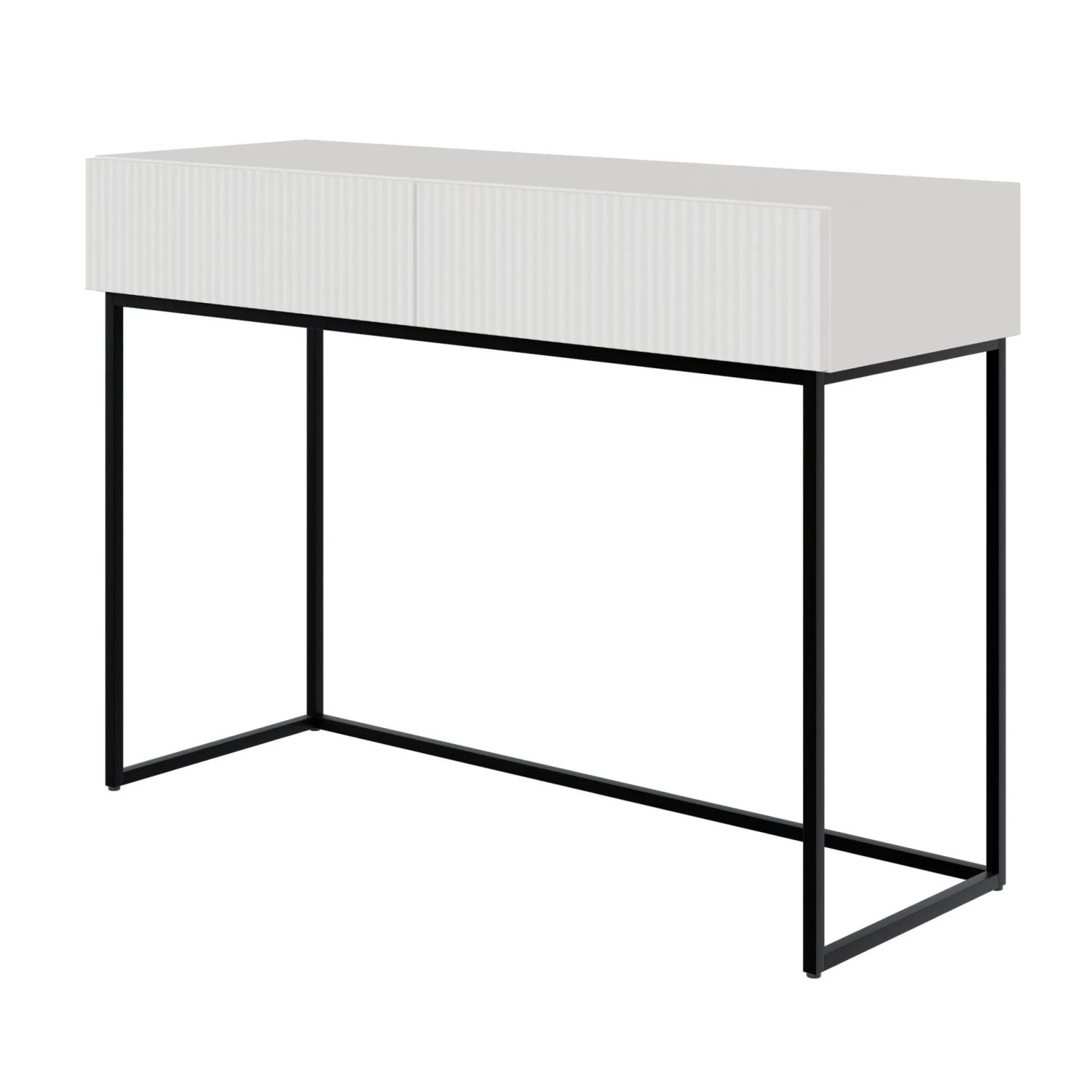 Selsey Veldio Schminktisch 110 cm mit Lamellenfront und Zwei Schubladen Wei günstig online kaufen