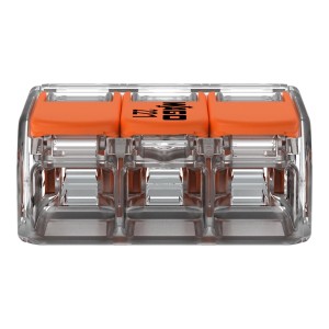 Wago Hebelklemme, 3-polig, für Leiter bis 4 mm², 5 Stück