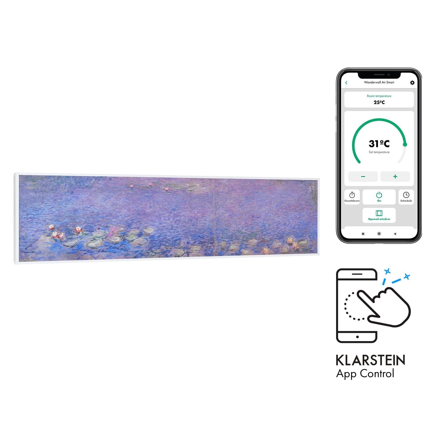 Klarstein Wonderwall Air Art Smart Infrarotheizung 120x30 cm 350 W Wandinst günstig online kaufen