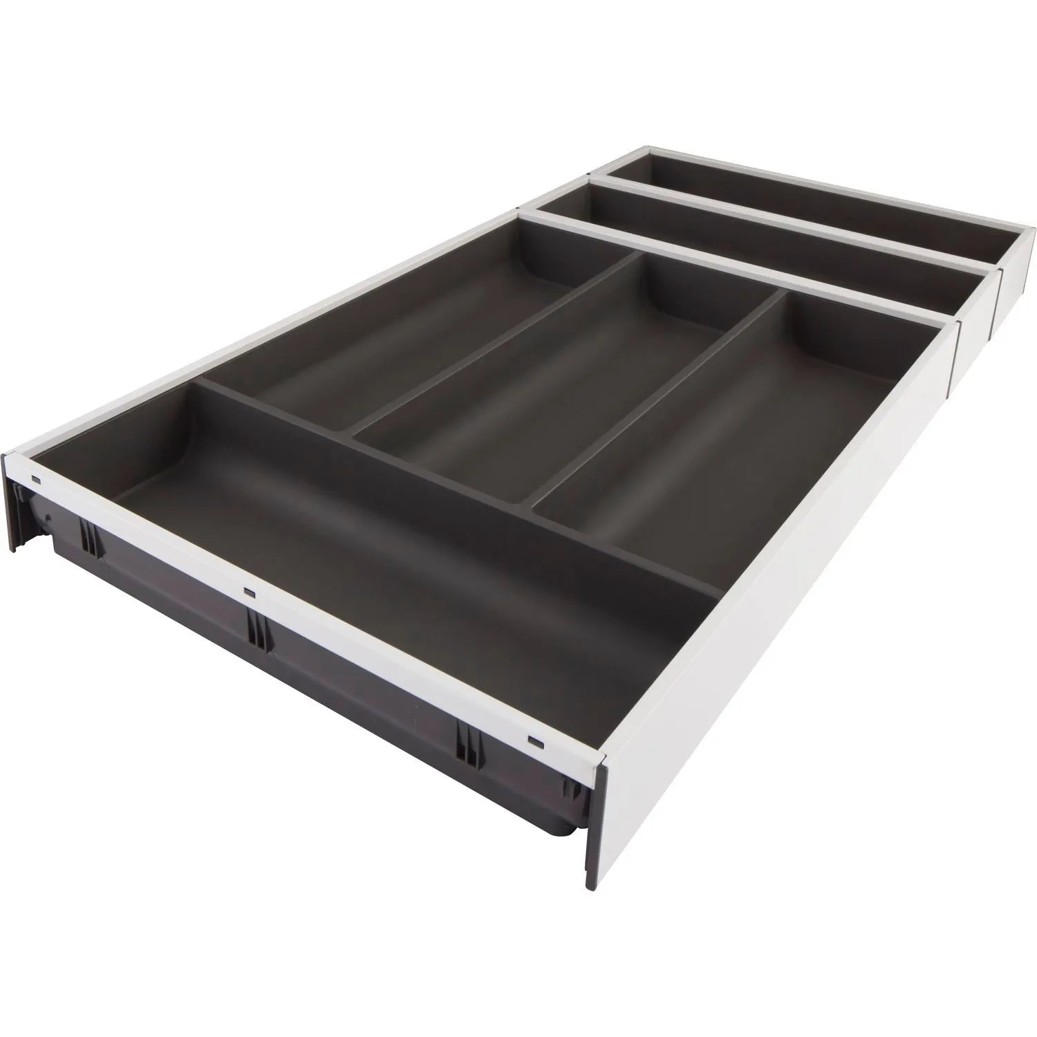 Blum Besteckkasten Ambia-Line 624x300x50 mm Besteckeinsatz Stahl Seidenweiß Oriongrau Matt
