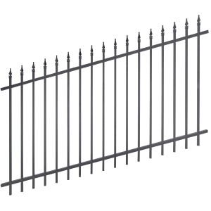 Verstellbares, schwarzes Zaunfeld Chaussee aus Aluminium, 200x100 cm, für Gartenzäune.