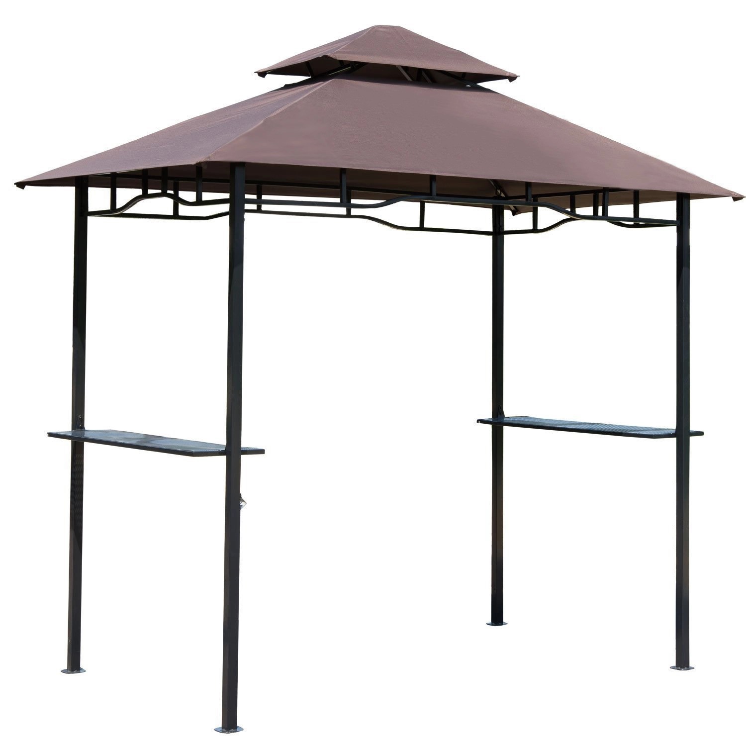 Outsunny Grillpavillon  Stahl Polyester Kaffeebraun Schwarz L245 x B148 x H günstig online kaufen