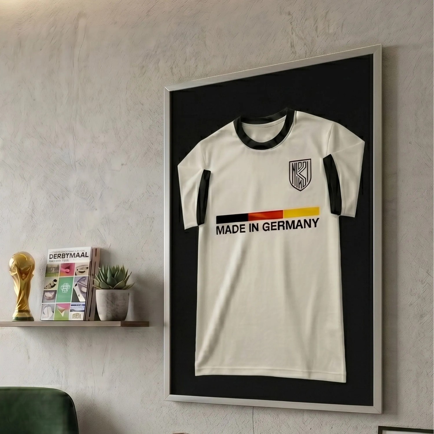 K-Möbel Echtholz Trikot Rahmen Silber 70x100 cm
