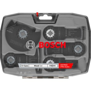 Bosch Holz-Set für Tischler, Starlock Aufnahme, verschiedene Sägeblätter im transparenten Koffer.