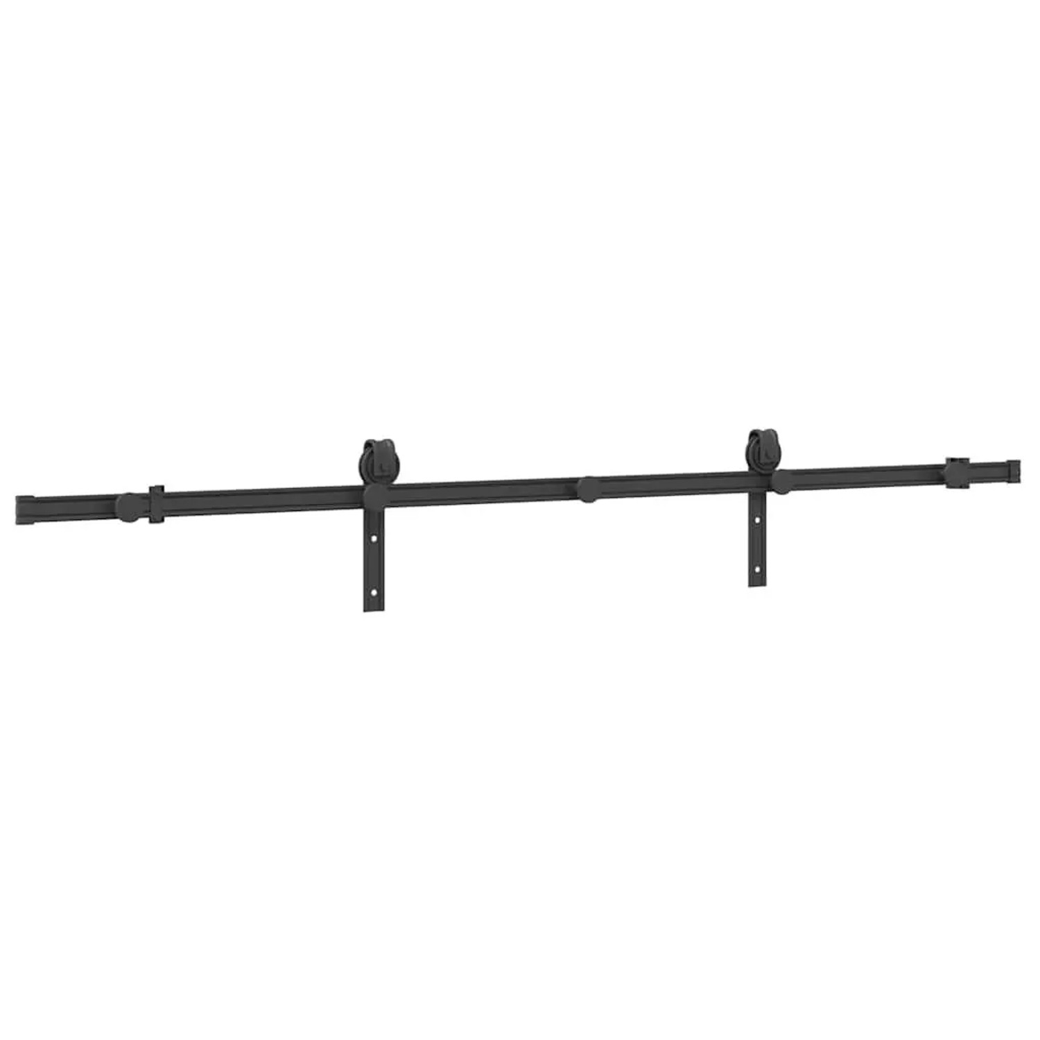 vidaXL Schiebetürbeschlag-Set 200 cm Stahl Schwarz 4009749