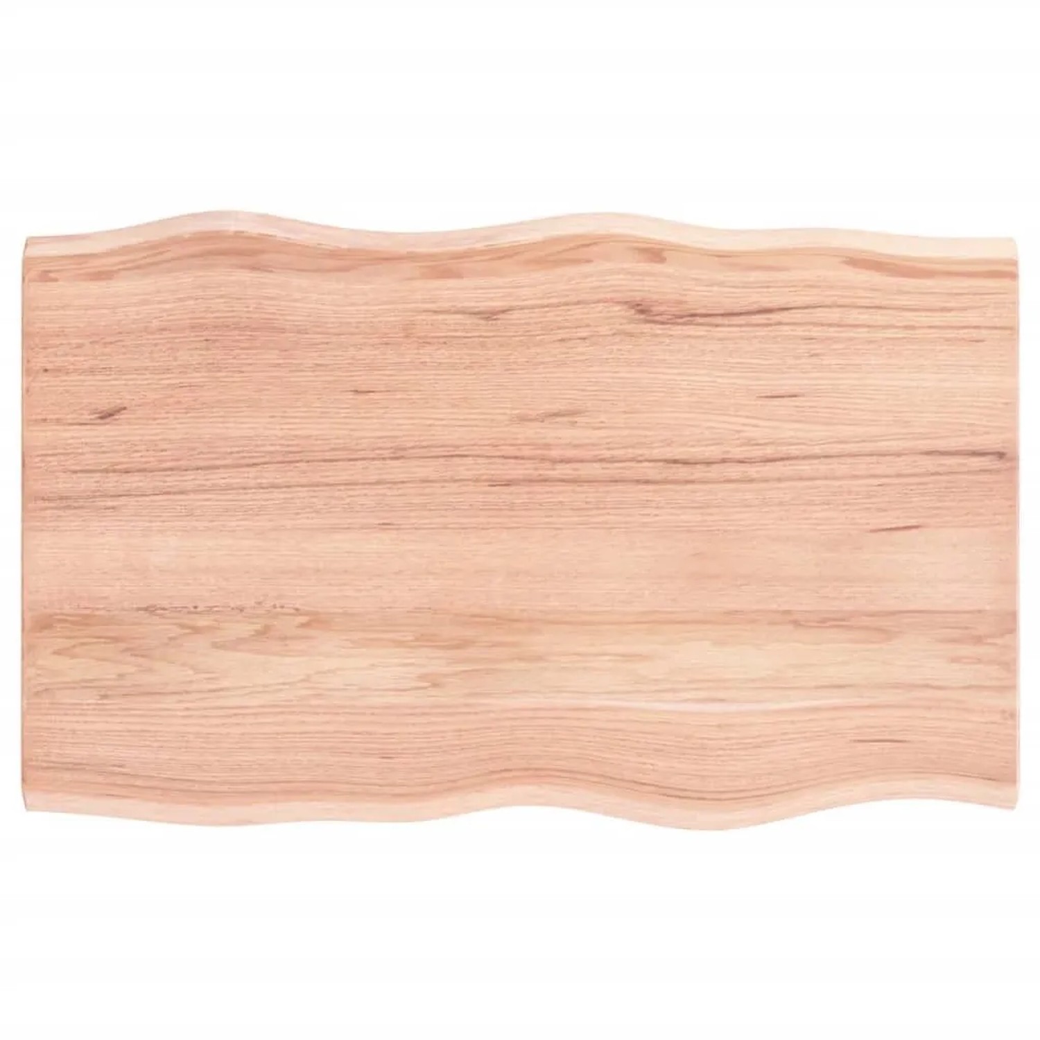 vidaXL Tischplatte 80x50x2 cm Massivholz Eiche Behandelt Baumkante 363941