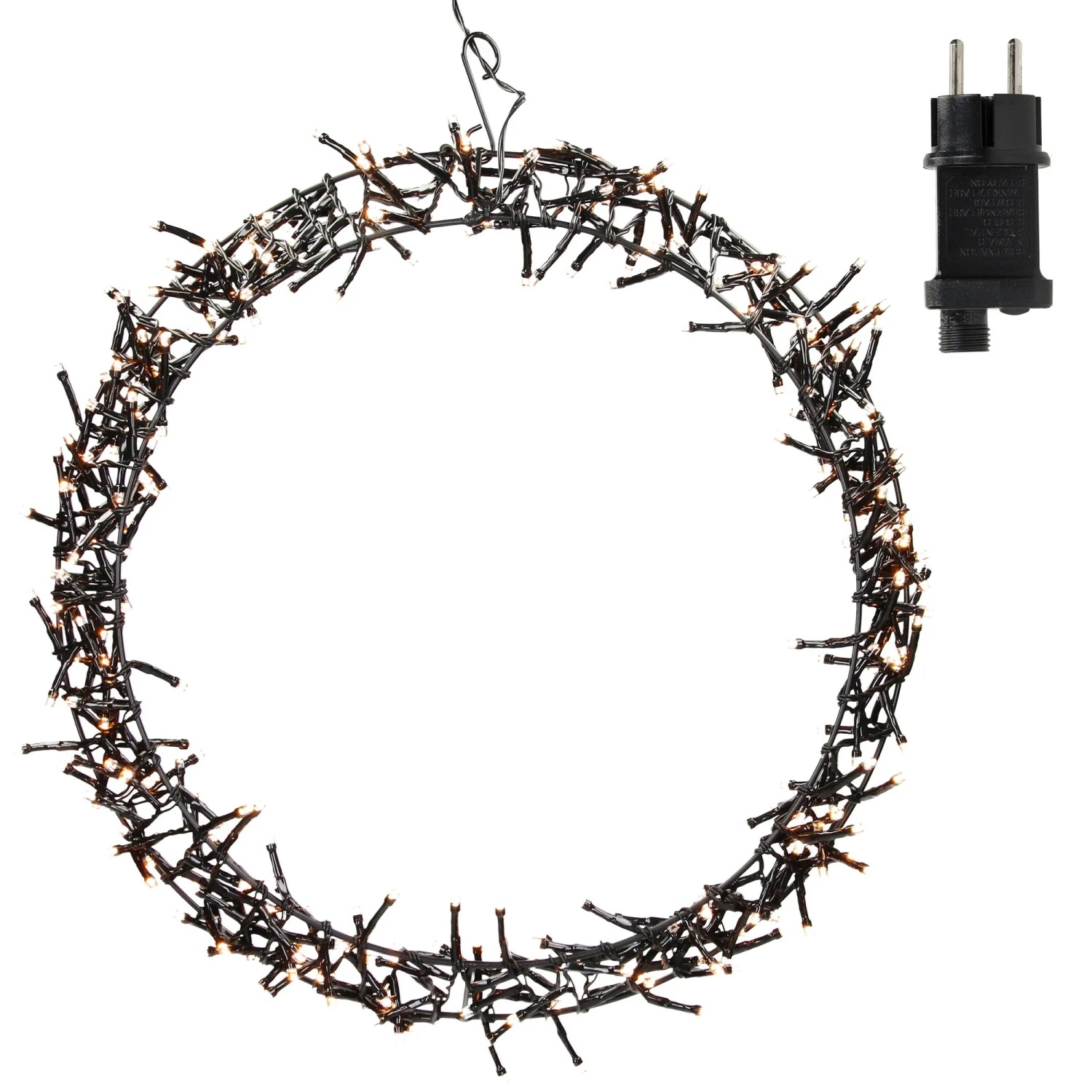 Lichterkranz von ECD Germany mit 300 warmweißen LEDs, 38cm Durchmesser für Weihnachtsdeko.
