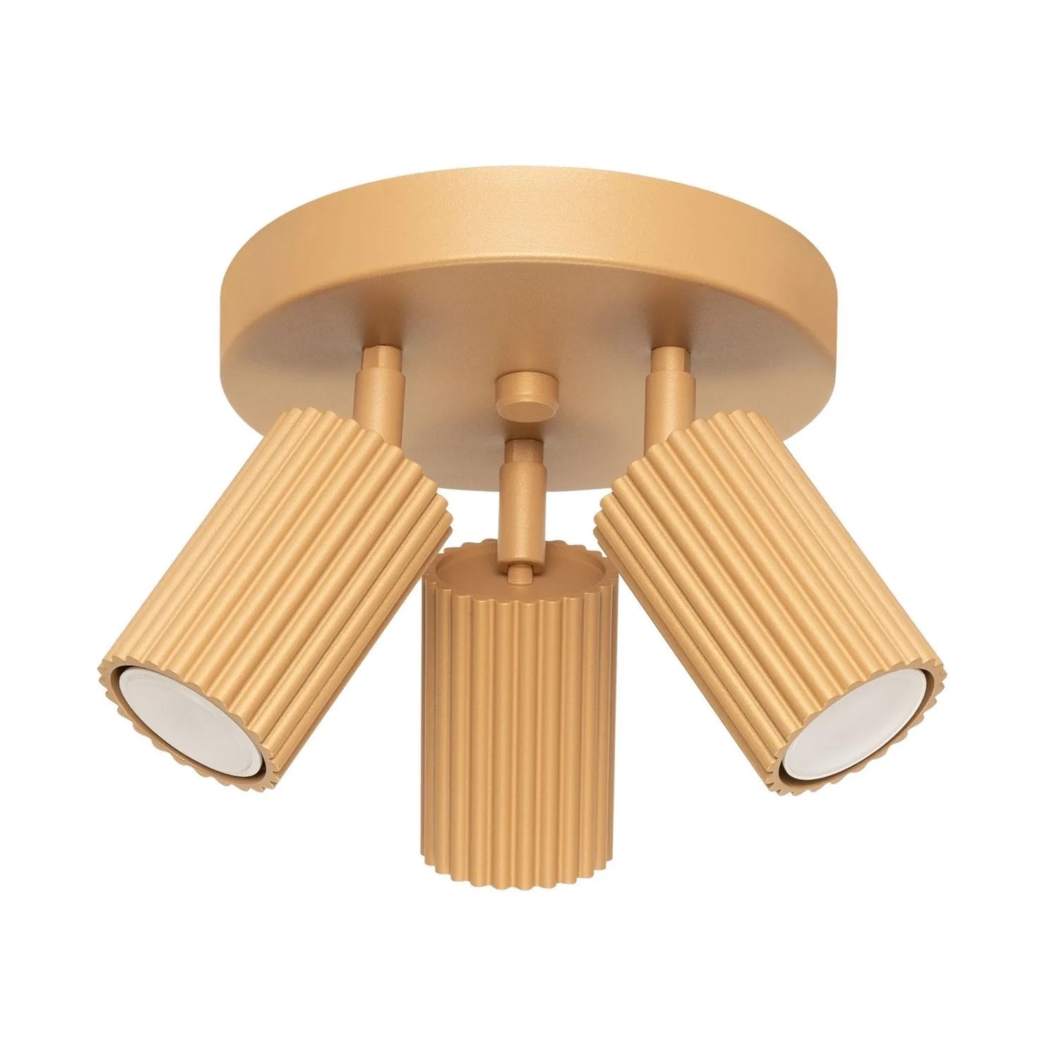 Licht-Erlebnisse Deckenstrahler Rund 19,5 CM Breit 3-Flammig GU10 In Gold Aus Aluminium Modern