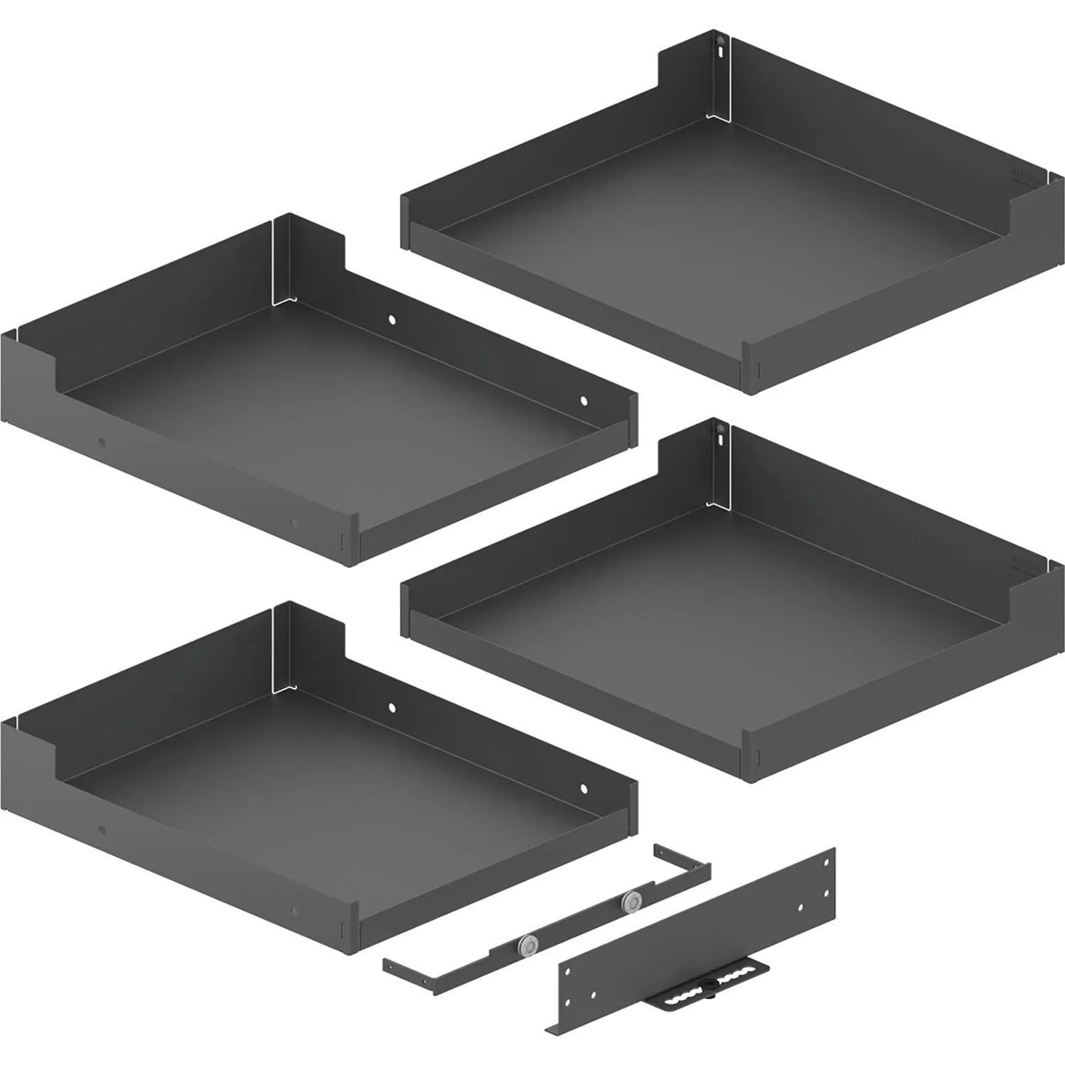 Peka Einhängetablar Set Liro 450 Liro Magic Corner Comfort Boden Apothekerschrank Stahlblech Pulverbeschichtet Anthrazit 6-Teilig