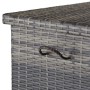 Tectake Auflagenbox Kiruna 270 L  Mit Rattangeflecht 2 Griffschlaufen und 2 Rollen  121 x 56 x 60 cm Grau_9