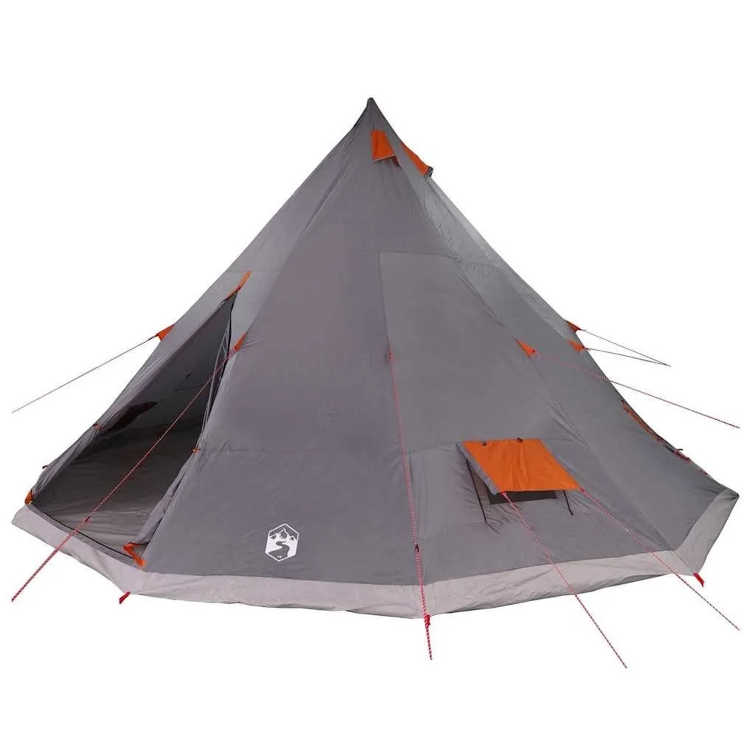 vidaXL Familien-Tipi-Zelt mit Dach Grau und Orange 560 x 560 x 300 cm 42000983