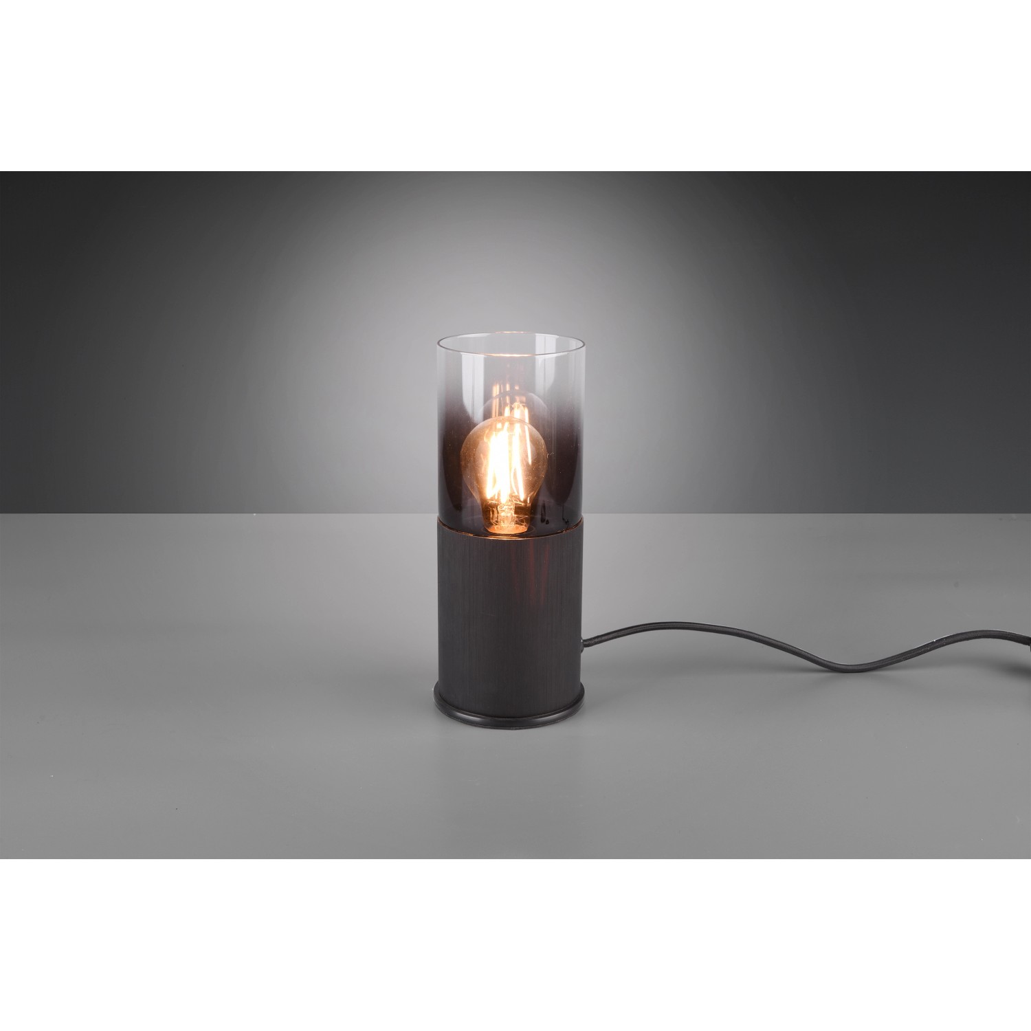 Schreibtischlampe Robin Schwarz matt 1-flammig Metall/Glas E27 günstig online kaufen