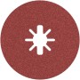Rote Bosch X-Lock Fiberscheibe K 80 für Winkelschleifer. Schleifscheibe für Metall und Inox.