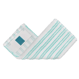 Leifheit MicroDuo Wischbezug, weiß mit türkisen Streifen für Clean-Set Twist M Ergo.