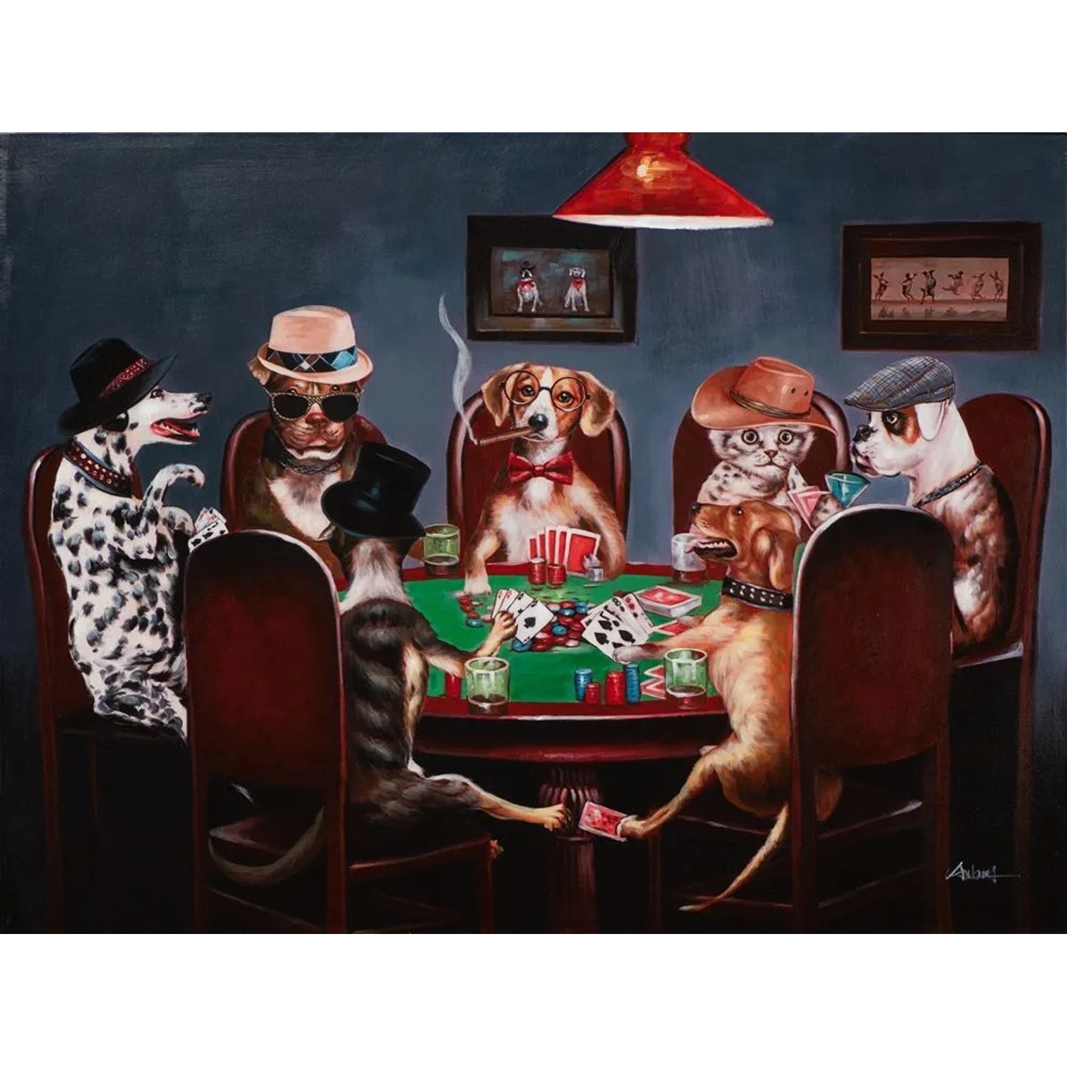 Art Universe Leinwandbild Skatrunde mit Hunden 90 x 120 cm