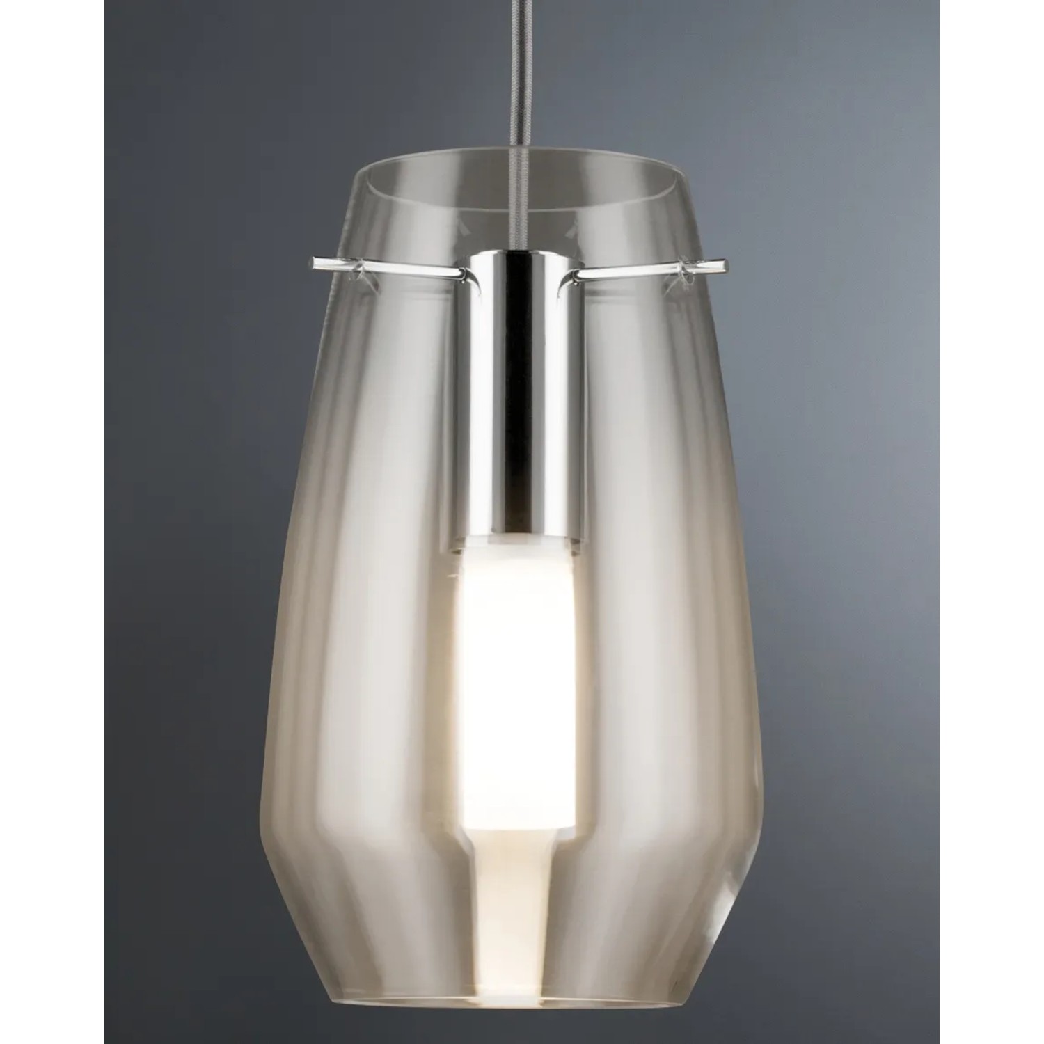 Paulmann URail Lampenschirm Vento, transparentes Glas, Ø 17cm für Schienensysteme.