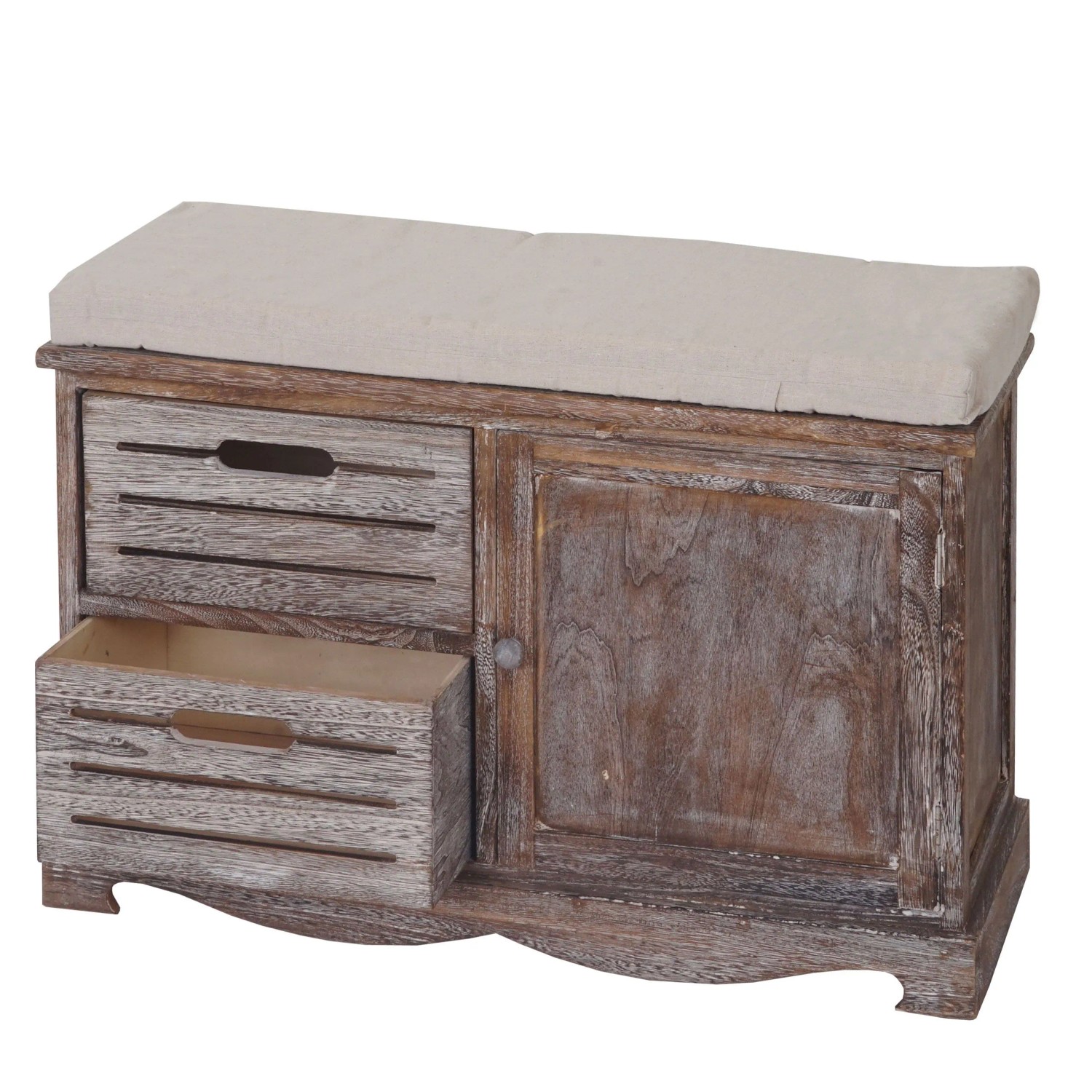 MCW Sitzbank J22 Shabby-Look Vintage 49x71x32cm Braun Braun