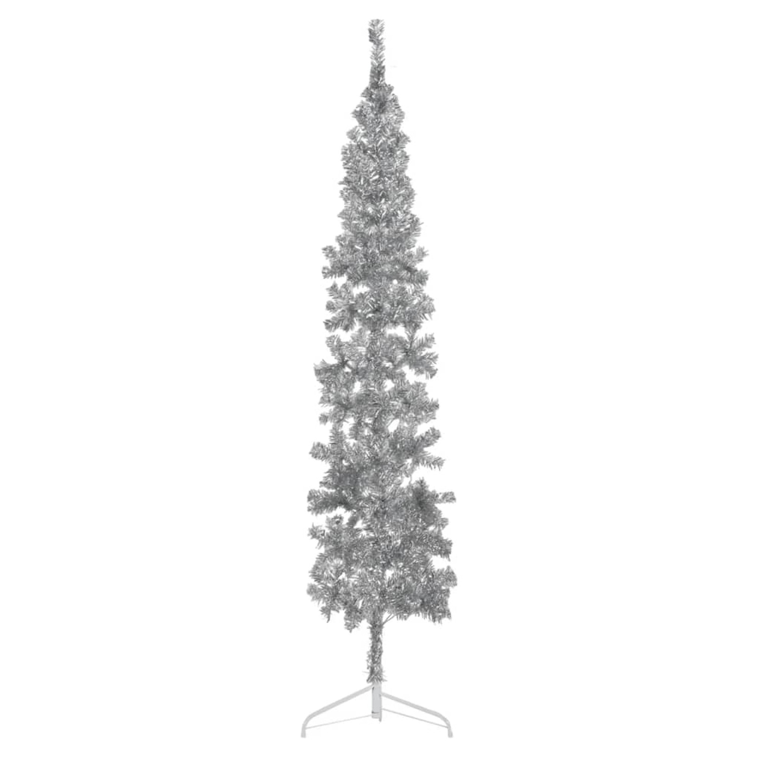 Thumbnail - vidaXL Künstlicher Halb-Weihnachtsbaum Ständer Schlank Silbern 210 cm