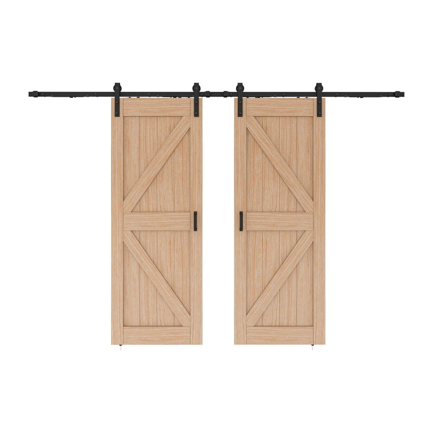 inova Holzschiebetür Eiche 1550 x 2065 mm Komplettset Schwarz inkl. 2Seitiger Softclose