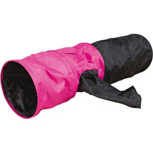 Trixie Katzentunnel aus Polyester, pink und schwarz, mit vier Eingängen, ca. ø 30 x 115 cm.