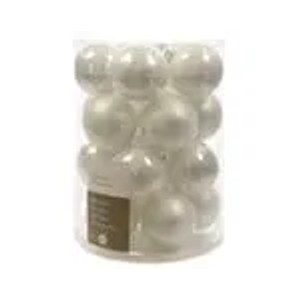 Kaemingk Weihnachtsbaumkugeln Glas  6 cm 20 Stueck Weiss Emaille