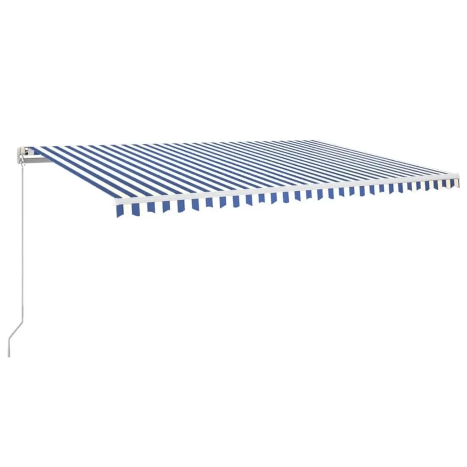 vidaXL Markise Manuell Einziehbar mit LED 500x350 cm Blau und Weiß 3069021 günstig online kaufen