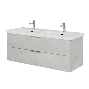 Steinkamp Waschtischunterschrank Living 2.0 mit Villeroy & Boch Doppelwaschtisch, oxid hellgrau.