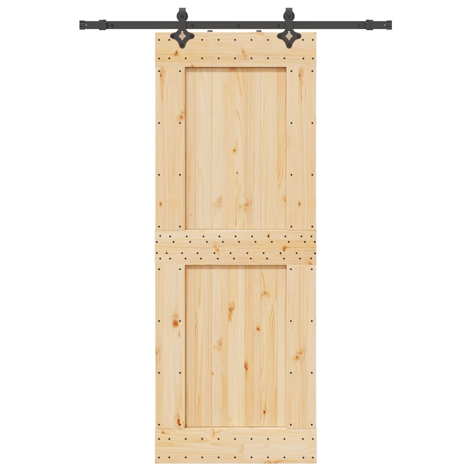 vidaXL Schiebetür mit Beschlag 85x210 cm Massivholz Kiefer 3332726 günstig online kaufen
