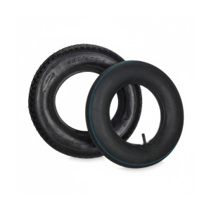 Relaxdays Schubkarrenrad Gummi Schwarz mit Schlauch 4.00-8 40 cm x 10 cm 1,6 kg