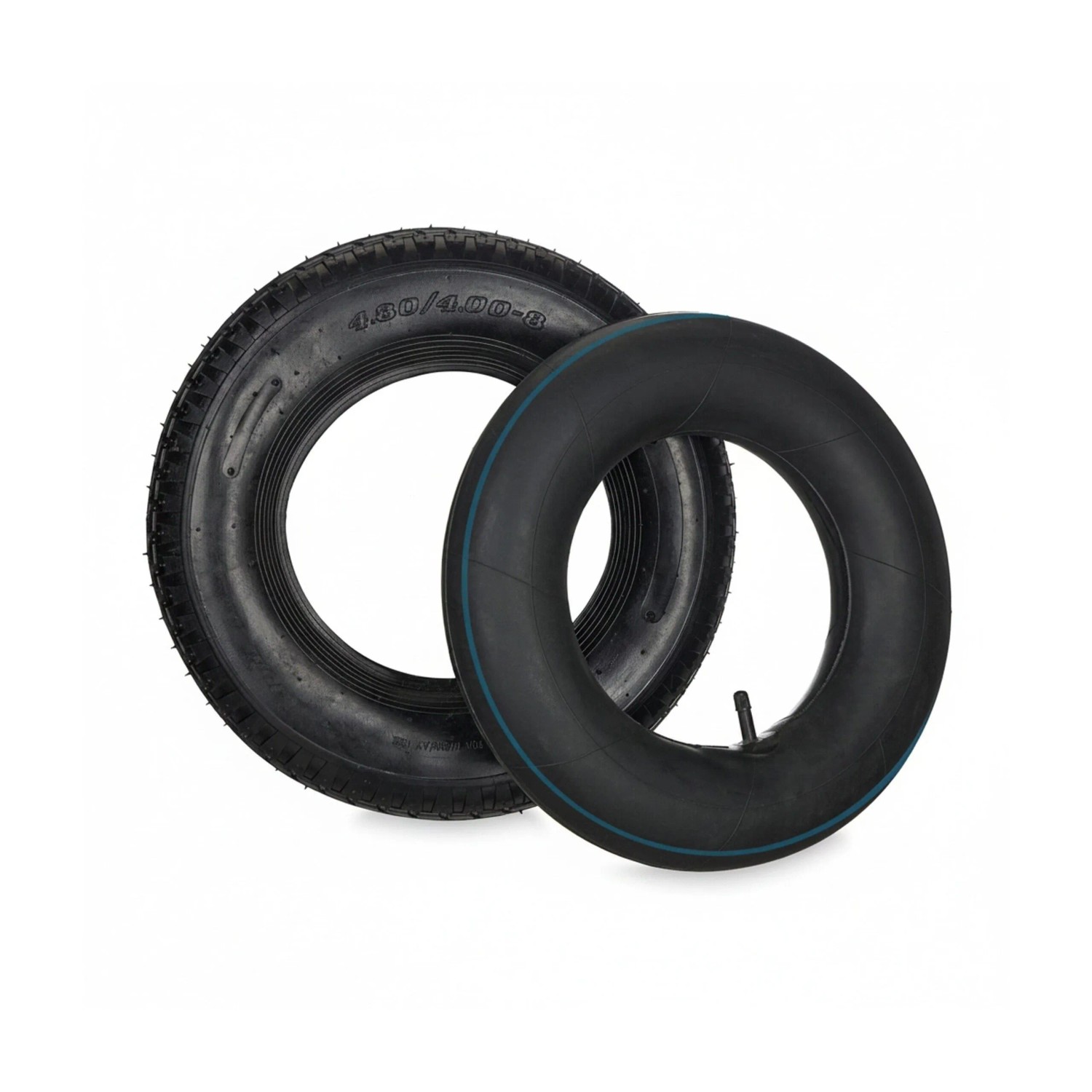 Relaxdays Schubkarrenrad Gummi Schwarz mit Schlauch 4.00-8 40 cm x 10 cm 1,6 kg