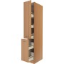 Flex-Well Apothekerschrank Nano in Buche, 200x30x57cm, mit Auszügen und Ablagen für Küchenutensilien.